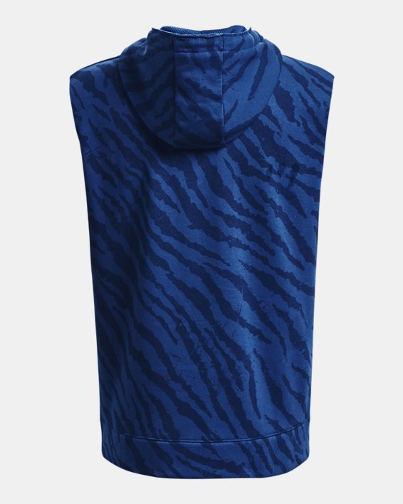 Haut sans manche imprimé et entièrement zippé Project Rock Rival Fleece pour homme, Blue, pdpMainDesktop image number 8